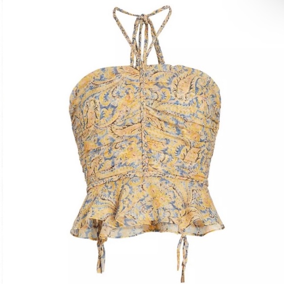 NEW VERONICA BEARD SILK PAISLEY PRINT HALTER TOP - Picture 9 of 11
